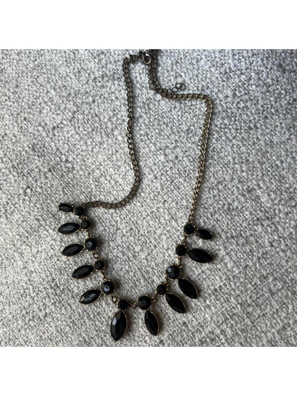 Vintage Black and Gold Statement Necklace